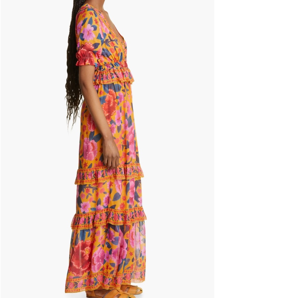 NWT $275 FARM RIO Floral Dream Short Sleeve Maxi Dress- sizes XS, Small + Large! - Picture 4 of 15